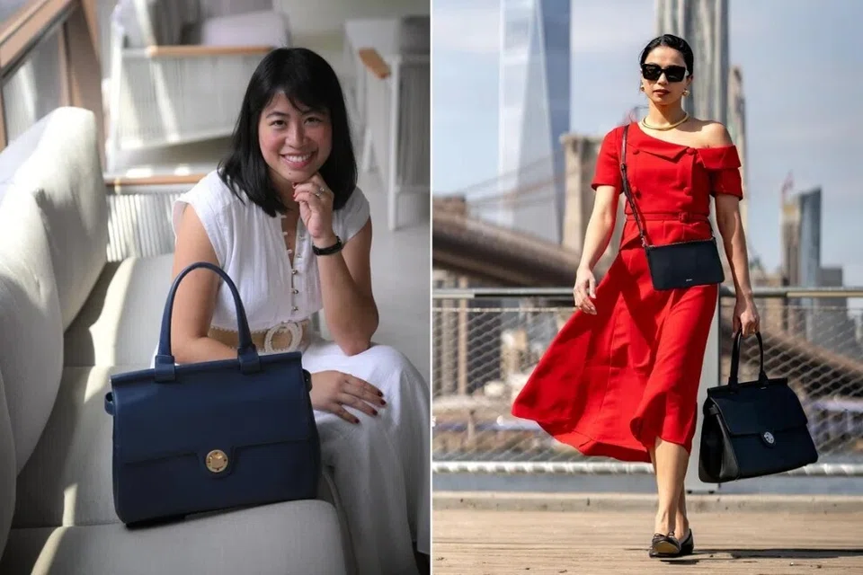 Jenama beg tangan Cik Joanna Lau (kiri), Jemma, mendapat perhatian di media sosial, ketika satu video daripada seorang pempengaruh yang mengulas tentang beg Emma 39 miliknya mencecah 10 juta tontonan.