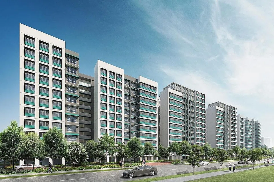 DIANGGAR SIAP PADA 2026: Di estet matang Tampines, 267 flat empat bilik dan lima bilik ditawarkan di Sun Plaza Spring, di tapak yang bersempadan dengan Tampines Street 41 dan Tampines Street 42.