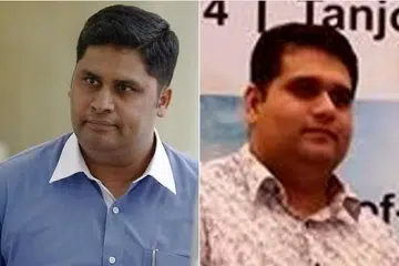 MANTAN PENGARAH: Parvis Ahamed Mohamed Ghouse (kiri) dan Mohamed Jinna Mohamed Abdul Jaleel adalah pengarah di tiga syarikat di bawah syarikat penyelesaian hartanah dan logistik Kumpulan MES. 