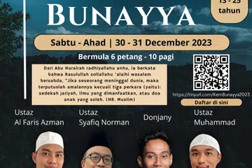 ‘KEM BUNAYYA’: Perkhemahan yang dikhususkan bagi remaja lelaki berusia 13 hingga 25 tahun ini akan diadakan pada 30 hingga 31 Disember 2023 di Masjid Mydin.