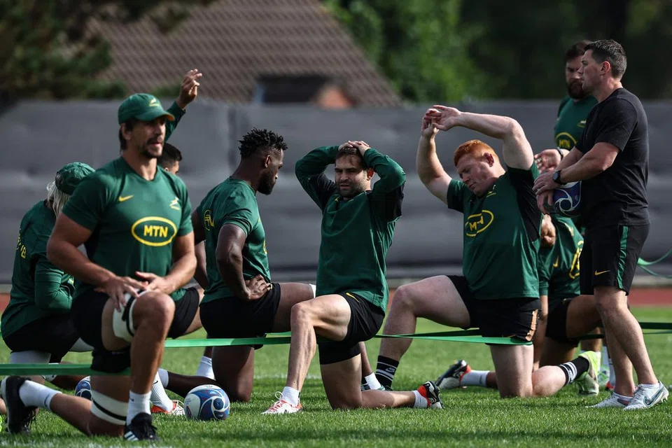 BERSIAP SEDIA: Afrika Selatan menghormati lawan mereka, New Zealand, yang disifatkan sebagai sumber inspirasi. Namun, mereka tidak mahu mensia-siakan peluang mencipta sejarah dengan mengalahkan pasukan All Blacks.