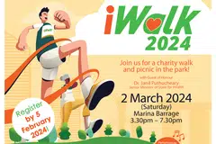 Acara amal iWalk 2024 anjuran Hospital Masyarakat SingHealth (SCH) ini antara lain bertujuan mengumpul dana untuk menyokong pesakit kurang bernasib baik serta keluarga dan/atau penjaga mereka yang memerlukan.