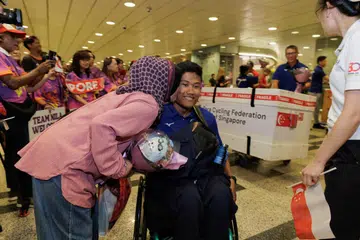 Sukan Para Asia, kepulangan atlet S’pura, David Neo
