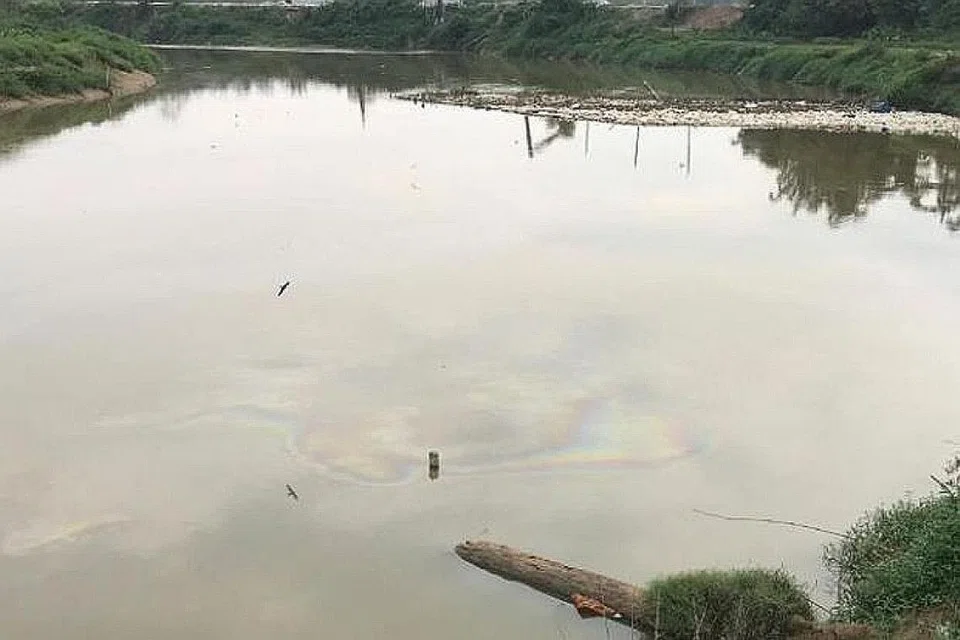 SUNGAI TERCEMAR DEK TOMPOKAN MINYAK: Pencemaran Sungai Selangor mengakibatkan penutupan logi rawatan air yang menjejas 5 juta pengguna di sekitar Selangor dan Kuala Lumpur. - Foto THE STAR