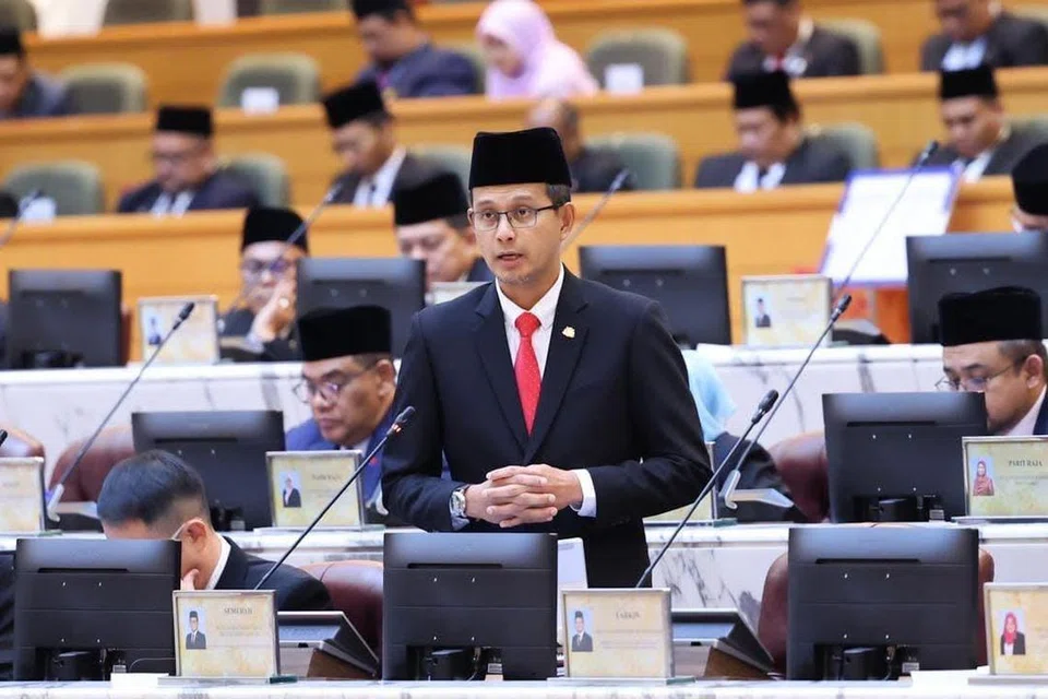 Pengerusi Jawatankuasa Hal Ehwal Agama Islam Negeri Johor, Encik Mohd Fared Mohd Khalid, semasa Persidangan Dewan Undangan Negeri Johor.
