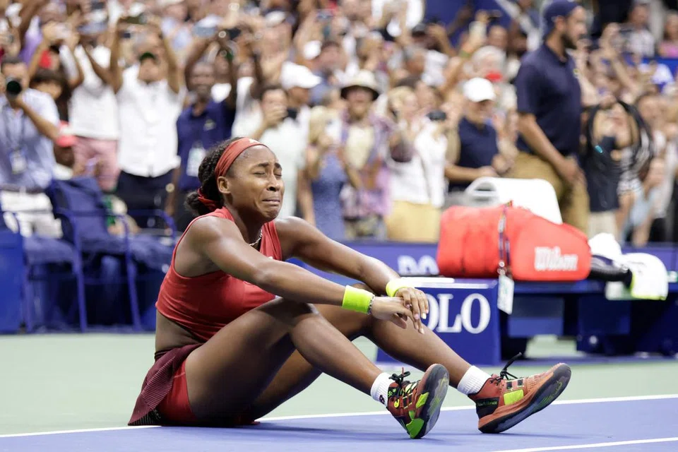 CIPTA SEJARAH: Coco Gauff begitu emosi setelah memenangi Terbuka Amerika, kejuaraan ‘Grand Slam’ pertamanya. 