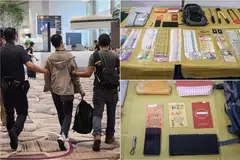 PECAH MASUK RUMAH: Pihak polis merampas sebanyak $1,600 dalam mata wang tempatan dan $1,900 lagi dalam pelbagai mata wang asing daripada lelaki itu.