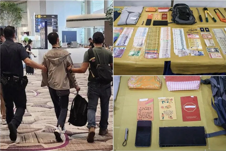 PECAH MASUK RUMAH: Pihak polis merampas sebanyak $1,600 dalam mata wang tempatan dan $1,900 lagi dalam pelbagai mata wang asing daripada lelaki itu.