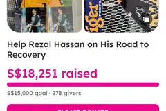 Setakat 4.30 petang pada 20 April, dana yang terkumpul buat bekas penjaga gol negara Rezal Hassan telah mencecah sebanyak $18,251 dalam lelaman give.asia.