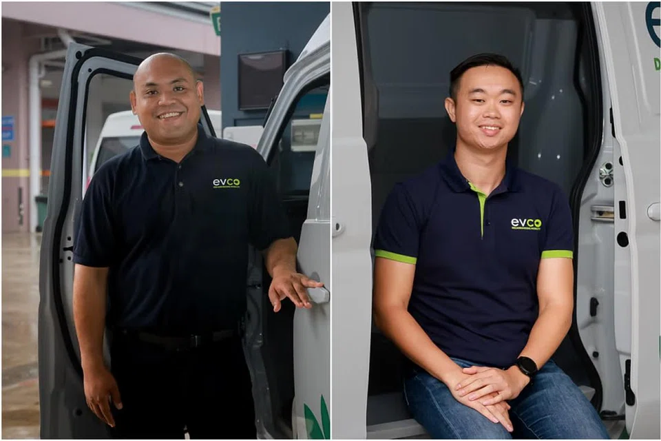 KEMAHIRAN YANG KIAN DIPERLUKAN: Jurutera mobiliti EVCo, Encik Muhammad Hanafi Omar (kiri), bersama penganalisis kemampanan dan sistem digital, Encik Dave Wong.