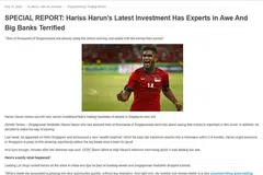 TIDAK BENAR: Tangkap layar laman yang mendakwa mendapat sokongan daripada Hariss Harun bagi satu skim pelaburan, yang turut menyiarkan gambar beliau. - Tangkap layar daripada INTERNET.