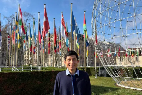 Encik Muhammad Dhafer Muhammad Faishal, di pejabat Pertubuhan Pendidikan, Saintifik dan Kebudayaan Bangsa-Bangsa Bersatu (Unesco) di Paris, Perancis.