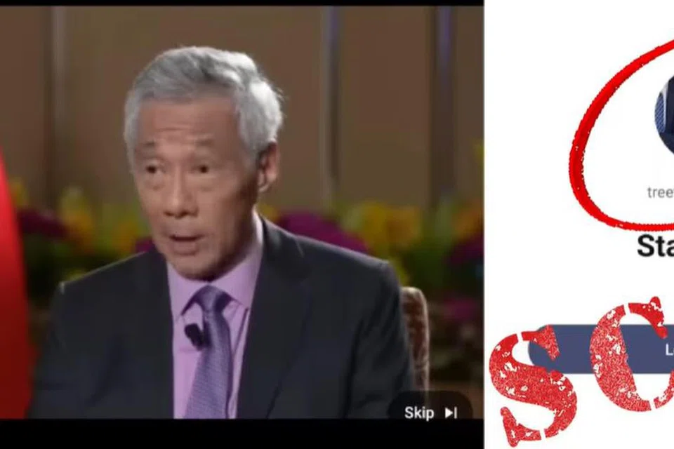 VIDEO PALSU: Video yang seolah-olah menunjukkan Perdana Menteri, Encik Lee Hsien Loong, mempromosikan produk pelaburan menggunakan teknologi ‘deepfake’ untuk meniru suara beliau.