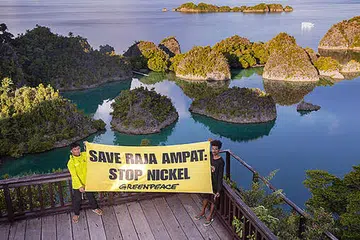 Gugusan kepulauan timur Raja Ampat di Wilayah Papua Barat Daya terletak dalam Segitiga Terumbu Karang dan dianggap sebagai salah satu kawasan terumbu paling murni di dunia, dengan perairan biru jernihnya menjadikannya lokasi selaman yang sangat popular.
