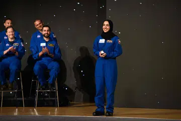 Cik Nora Al Matrooshi dalam majlis tamat latihan Pentadbiran Penerbangan dan Angkasa Lepas Kebangsaan (Nasa), di Houston, Texas, pada 5 Mac. 