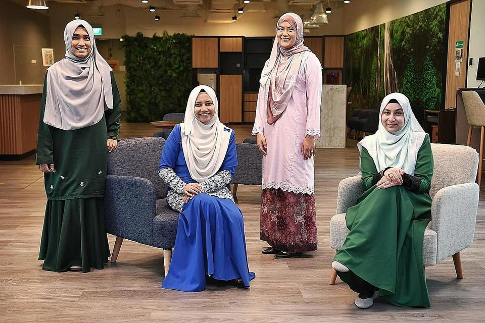 FINALIS GURU ARIF BUDIMAN PERANGSANG: (Dari kiri) Cikgu Mardhiah M Said, Cikgu Nor Azlin Abdul Aziz, Cikgu Nur Shiqah Hashim dan Cikgu Shaheda Salim merupakan finalis Agab 2021 bagi kategori Perangsang. 