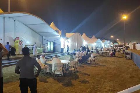 Kawasan khemah pada 14 Jun malam setibanya Encik Muhammad Zabid di Arafah.