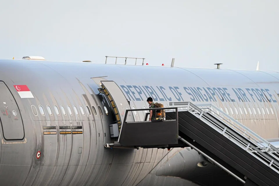 Pesawat Pengangkutan Tangki Pelbagai Peranan (MRTT) A330 Angkatan Udara Republik Singapura (RSAF) berlepas dari Pangkalan Udara Changi (Timur) pada 12 Februari, 8.14 pagi, untuk menyampaikan bantuan kemanusiaan Singapura ke Gaza.