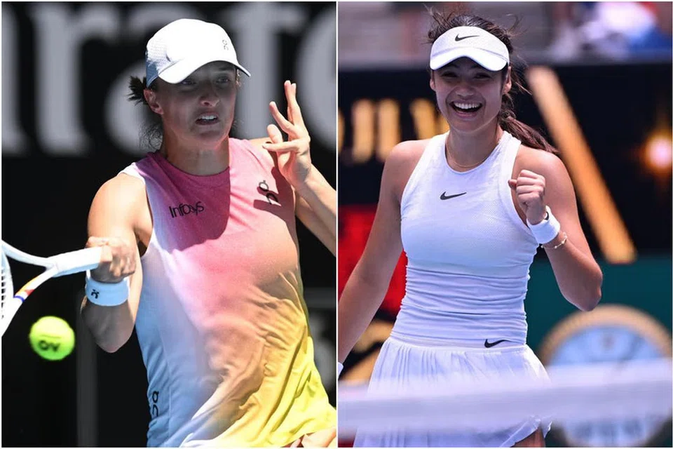 Atlet tenis wanita nombor dua dunia, Iga Swiatek (kiri), akan menentang Emma Raducanu, juara Terbuka Amerika 2021, dalam pertemuan berprofil tinggi Terbuka Australia.