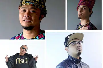 BAKAL BERENTAP: Dari kiri atas (ikut putaran jam), Maman dan Mamat akan mengetuai sesi pantun dan kata-kata memikat sementara Flique dan Daly filsuf akan berentap dalam rap. - Foto FESTIVAL PENULIS SINGAPURA