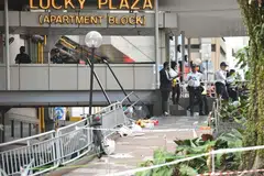 BANTU MANGSA: Kesemua wang yang dikumpul itu akan disalurkan kepada empat pembantu rumah yang cedera serta keluarga dua lagi pembantu rumah yang maut akibat kemalangan di Lucky Plaza.