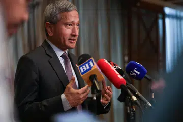 Menteri Ehwal Luar, Dr Vivian Balakrishnan, bertemu wartawan di ibu pejabat Kementerian Ehwal Luar, selepas menamatkan lawatan 10 hari ke Timur Tengah. 