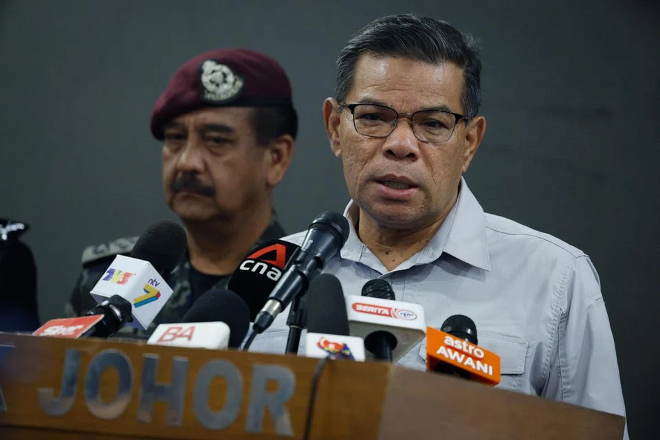 Menteri Dalam Negeri, Datuk Seri Saifuddin Nasution Ismail, semasa sidang media berkenaan kes serangan Balai Polis Ulu Tiram di Masjid Tunku Laksamana Abdul Jalil Ibu Pejabat Polis Kontinjen (IPK) Johor pada 18 Mei. 