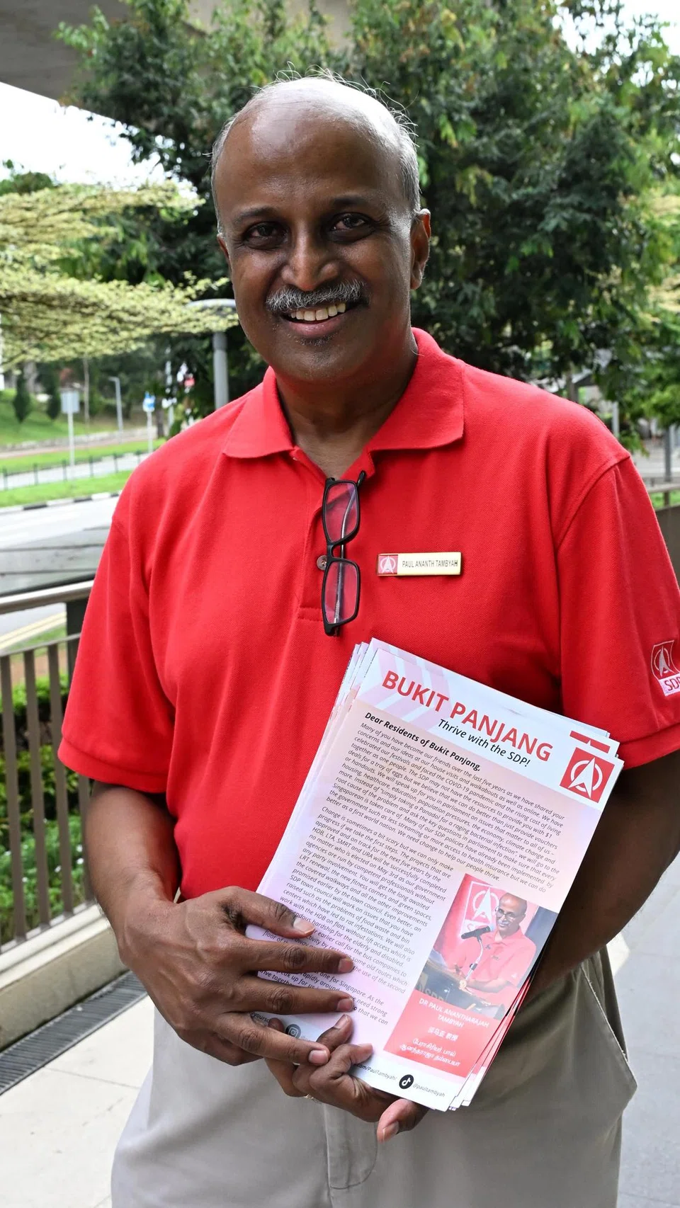 Dr Tambyah, Pengerusi Parti Demokratik Singapura (SDP), bertanding di SMC Bukit Panjang dalam Pilihan Raya Umum 2025 (GE2025).