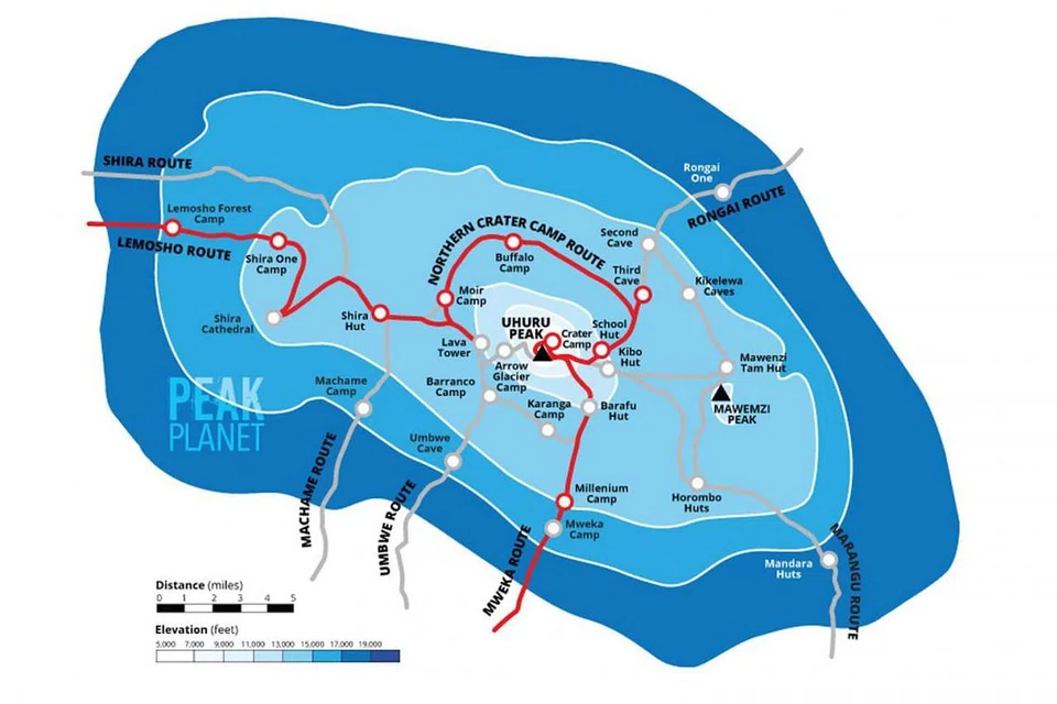 TUJU DESTINASI: Laluan rasmi sembilan hari 'Northern Circuit Route'. - Foto ihsan MOHAMMAD RAFIE SABARSHAH