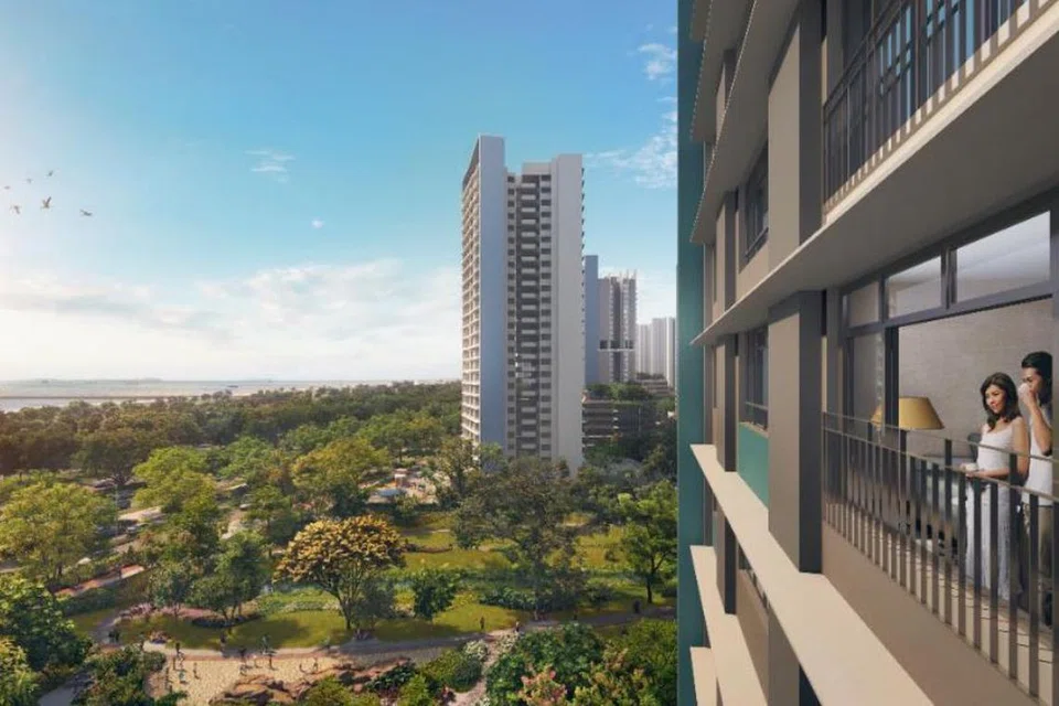 PEMANDANGAN INDAH: Gambaran artis menunjukkan  persekitaran tepi laut yang menghijau di estet perumahan baru Bayshore yang bakal dibangunkan dalam lingkungan kawasan Upper East Coast Road, Bayshore Road dan East Coast Parkway. 