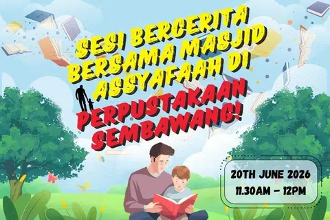Pendaftaran tidak diperlukan bagi program Sesi Bercerita Bersama Masjid Assyafaah ini.