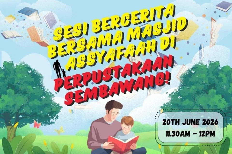Pendaftaran tidak diperlukan bagi program Sesi Bercerita Bersama Masjid Assyafaah.