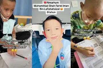 Sungguhpun perlu bertarung nyawa dek menghidap tumor otak dan perlu menjalani pelbagai rawatan, Allahyarham Muhammad Shah Farrel Iman Lafishahsizal tetap cekalkan semangat untuk menimba ilmu sebelum pemergiannya pada 4 April 2023.
