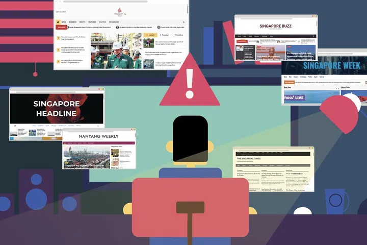 Enam laman web tidak autentik itu ialah singaporeheadline.com, singaporeweek.com, singapore24hour.com, nanyangweekly.com, singaporebuzz.com, dan sgtimes.com. 