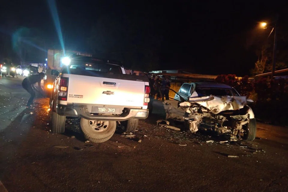 Kemalangan yang membabitkan tiga kenderaan di Jalan Machang–Pasir Puteh berhampiran Kampung Banggol Judah, Machang, Kelantan.