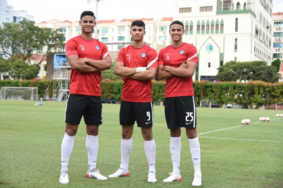 Tiga anak lelaki Fandi Ahmad (dari kiri) Irfan, Ikhsan dan Ilhan telah berkembang menjadi sosok penting dalam skuad bola sepak kebangsaan.