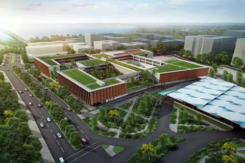 RTS LINK: Gambaran artis bagi stesen Woodlands North yang akan menjadi sebahagian Sistem Transit Laju (RTS) Johor Bahru-Singapura.