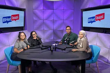 Rakaman Episod 7 BHerbual melibatkan dua tetamu undangan (dari kiri), pemilik hotel kucing Catpurra, Cik Sufianah Hasbullah, dan penyelamat kucing, Cik Nasha Jumaat, serta wartawan Encik Harith Mustaffa dan Cik Batrisyia Kamal Baharim.