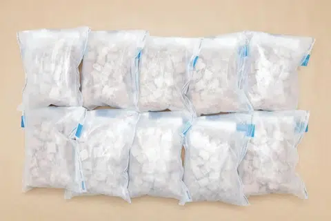 HEROIN DIRAMPAS: 10 bungkusan heroin dengan jumlah berat  4,723 gram ditemui dalam sebuah beg di but kereta berdaftar di Malaysia. 