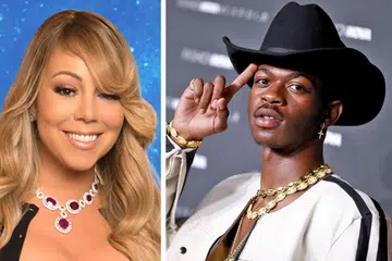 PEMEGANG REKOD TERBARU: Penyanyi rap CowBoy, Lil Nas X, berjaya memecahkan rekod peribadi melalui lagu hit berjudul "Old Town Road." menamatkan penguasaan Mariah Carey (gambar kiri). - Foto AFP