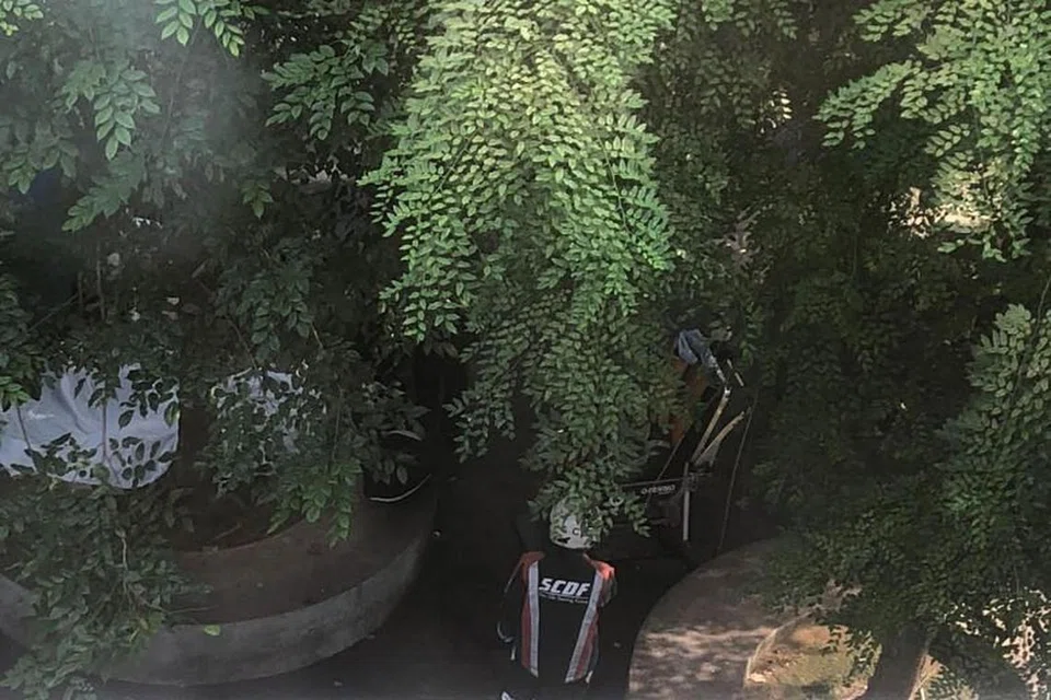 KEMATIAN LUAR BIASA: Seorang lelaki ditemui meninggal dunia di atas bangku di luar Jurong Point disahkan meninggal dunia oleh paramedik di tempat kejadian.