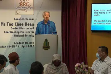 BERDEPAN ANCAMAN: Menteri Kanan, Encik Teo Chee Hean berkata RRG mempunyai tugas yang semakin penting sedang Singapura terus berdepan dengan ancaman daripada kumpulan pengganas di rantau ini, seperti Jemaah Islamiyah (JI) yang sedang membina semula keupayaan mereka. - Foto BH oleh FELINE LIM 
