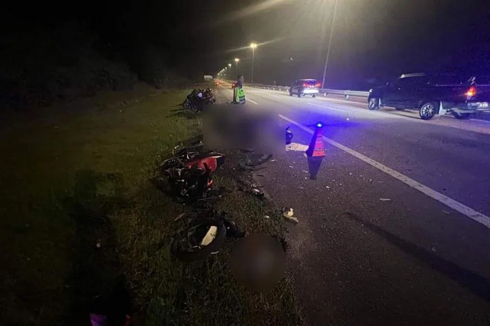 Keadaan kemalangan membabitkan seorang anggota polis yang sedang melakukan tugas ‘Op Samseng Jalanan’ di Kilometer 36 (arah selatan) Lebuhraya Kajang-Seremban (Lekas) di Seremban, Negeri Sembilan, pada awal pagi 29 Julai.