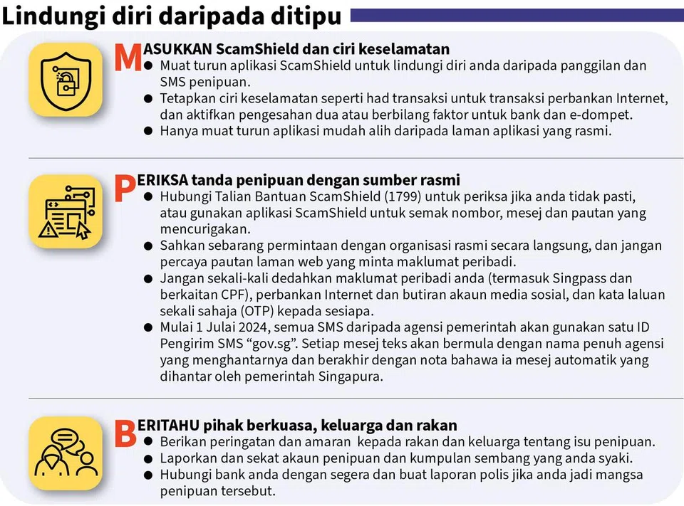 Lindungi diri anda dan keluarga dari penipuan dalam talian. Semak dahulu sebelum bertindak. 