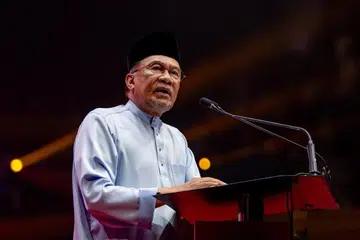Presiden Parti Keadilan Rakyat (PKR) yang juga Perdana Menteri Malaysia, Datuk Seri Anwar Ibrahim.