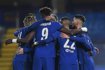 NALURI BOLA SEPAK: Pemain Chelsea meraikan gol dalam perlawanan Liga Juara-Juara menentang Rennes di Stamford Bridge di London pada November tahun lalu. - Foto AFP