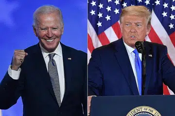 KIAN SUKAR NAFI KEKALAHAN: Pengumuman Encik Trump dibuat tidak lama selepas pegawai negeri Michigan mengesahkan Encik Biden pemenang di negeri itu, menjadikan tindakan undang-undang Encik Trump untuk mengubah keputusan pilihan raya semakin sukar berjaya. - Foto AFP