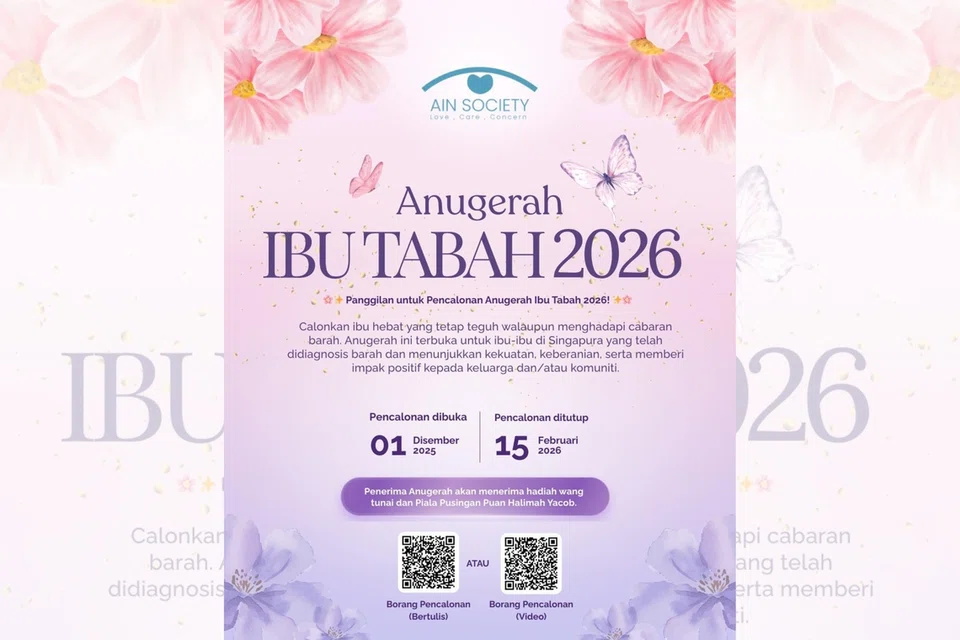 Persatuan Ain kini membuka pencalonan bagi Anugerah Ibu Tabah 2026