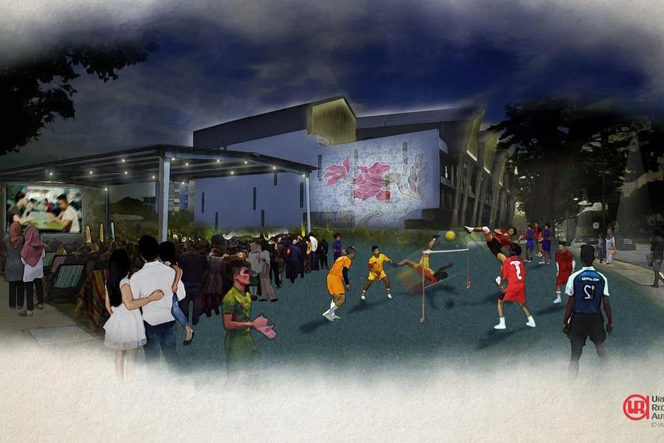 JALUR BUDAYA MELAYU: Antara idea yang dikemukakan untuk membangunkan kawasan sekitar Wisma Geylang Serai termasuk mencantikkan persimpangan jalan di depan WGS, pasar Geylang Serai dan Joo Chiat Complex.