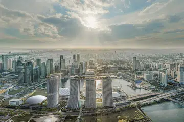 Lakaran artis bagi menara keempat Marina Bay Sands (MBS). 